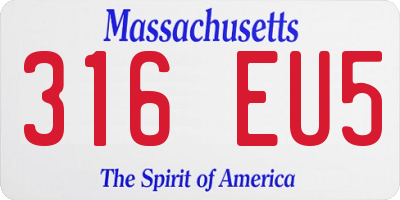 MA license plate 316EU5