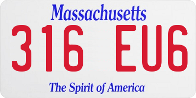 MA license plate 316EU6