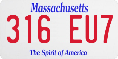 MA license plate 316EU7