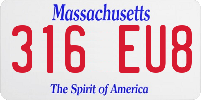MA license plate 316EU8