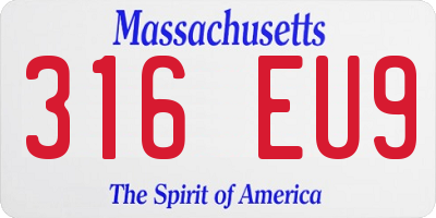 MA license plate 316EU9