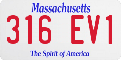 MA license plate 316EV1