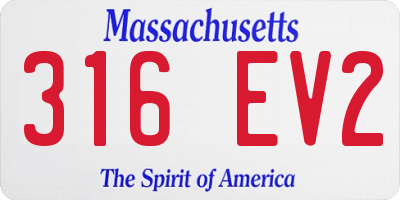 MA license plate 316EV2