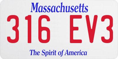 MA license plate 316EV3