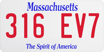 MA license plate 316EV7