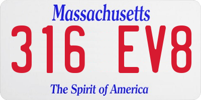 MA license plate 316EV8