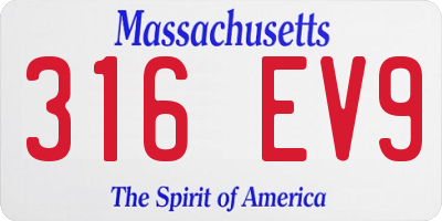MA license plate 316EV9