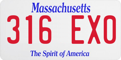 MA license plate 316EX0