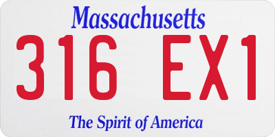 MA license plate 316EX1