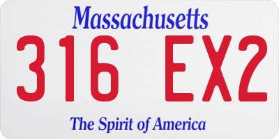 MA license plate 316EX2