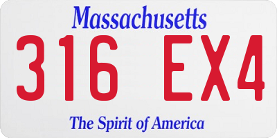 MA license plate 316EX4