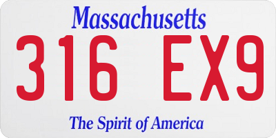 MA license plate 316EX9