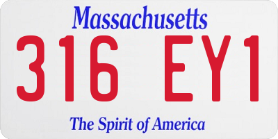 MA license plate 316EY1