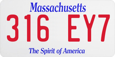 MA license plate 316EY7