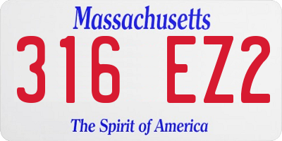 MA license plate 316EZ2