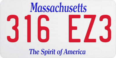 MA license plate 316EZ3