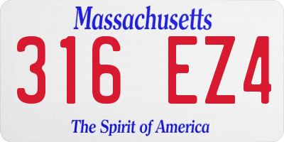 MA license plate 316EZ4
