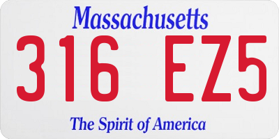MA license plate 316EZ5