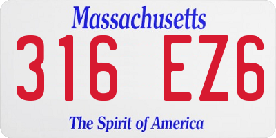 MA license plate 316EZ6