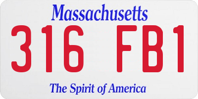 MA license plate 316FB1
