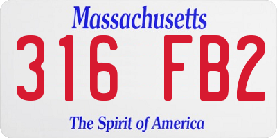 MA license plate 316FB2