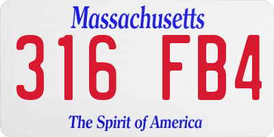 MA license plate 316FB4