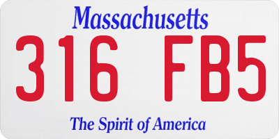 MA license plate 316FB5