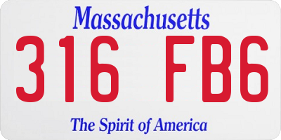 MA license plate 316FB6