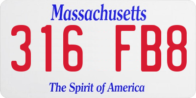 MA license plate 316FB8