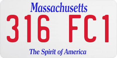 MA license plate 316FC1