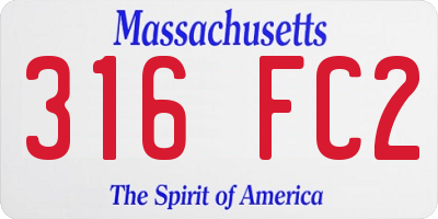 MA license plate 316FC2