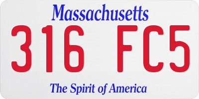 MA license plate 316FC5