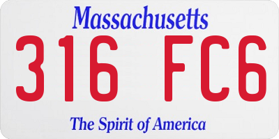 MA license plate 316FC6
