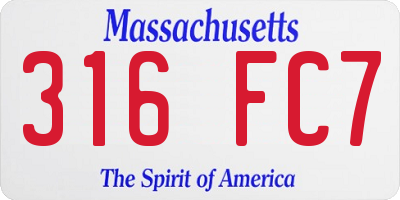 MA license plate 316FC7
