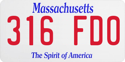 MA license plate 316FD0