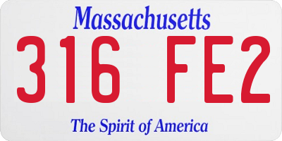 MA license plate 316FE2