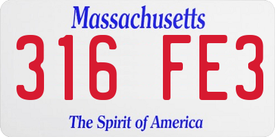 MA license plate 316FE3