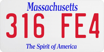 MA license plate 316FE4