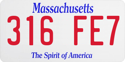 MA license plate 316FE7