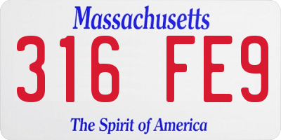 MA license plate 316FE9