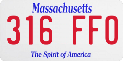 MA license plate 316FF0