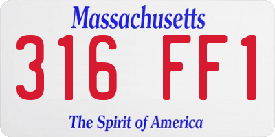 MA license plate 316FF1