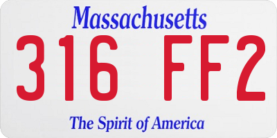 MA license plate 316FF2