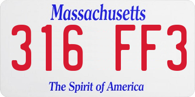 MA license plate 316FF3