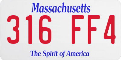MA license plate 316FF4
