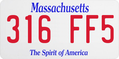 MA license plate 316FF5