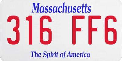 MA license plate 316FF6