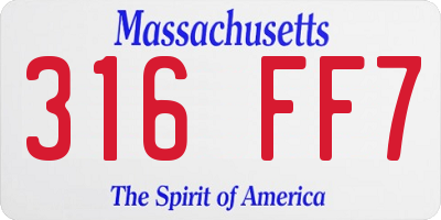 MA license plate 316FF7