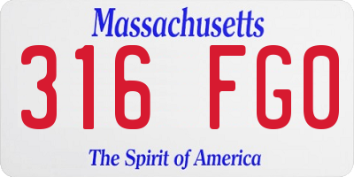MA license plate 316FG0