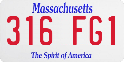 MA license plate 316FG1